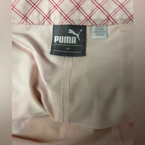 🩷⛳️🎾PUMA Pink Checkered Golf Tennis Skirt w/ lining size 10.  MINT condition! - Picture 5 of 10